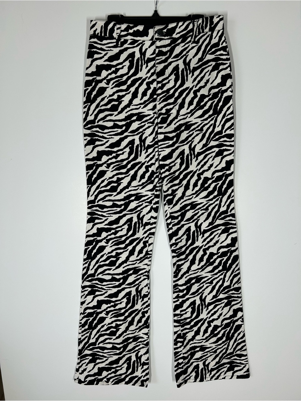 Motel Rocks Zoven Flare High Rise Trousers Size Small Stretch Black